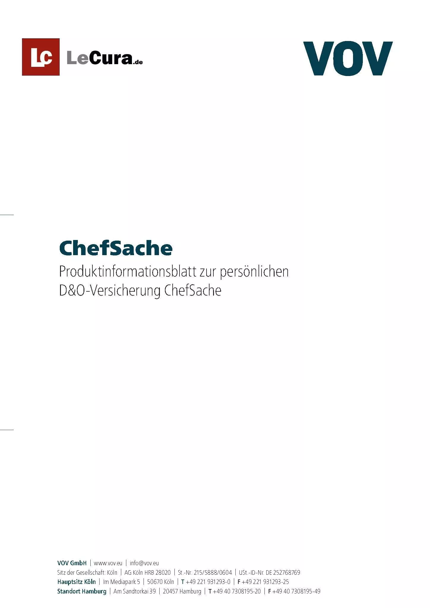 ChefSache-Produktinformationsblatt